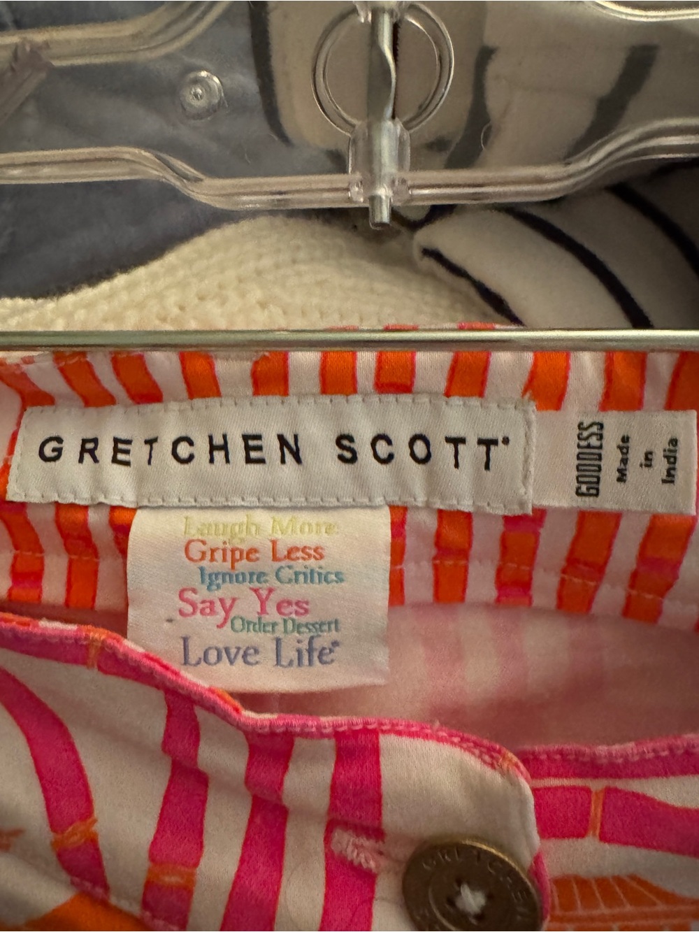 Gretchen Scott Designs Pink & Orange Striped Slim Pants - Picture 3 of 3